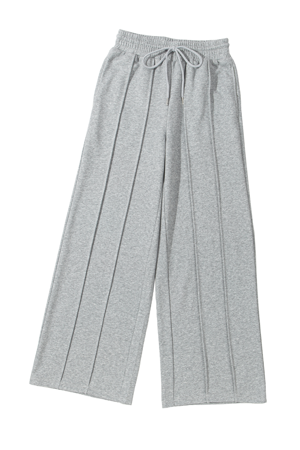 Black Seamed Drawstring High Waist Wide Leg Sweatpants - loveforevers