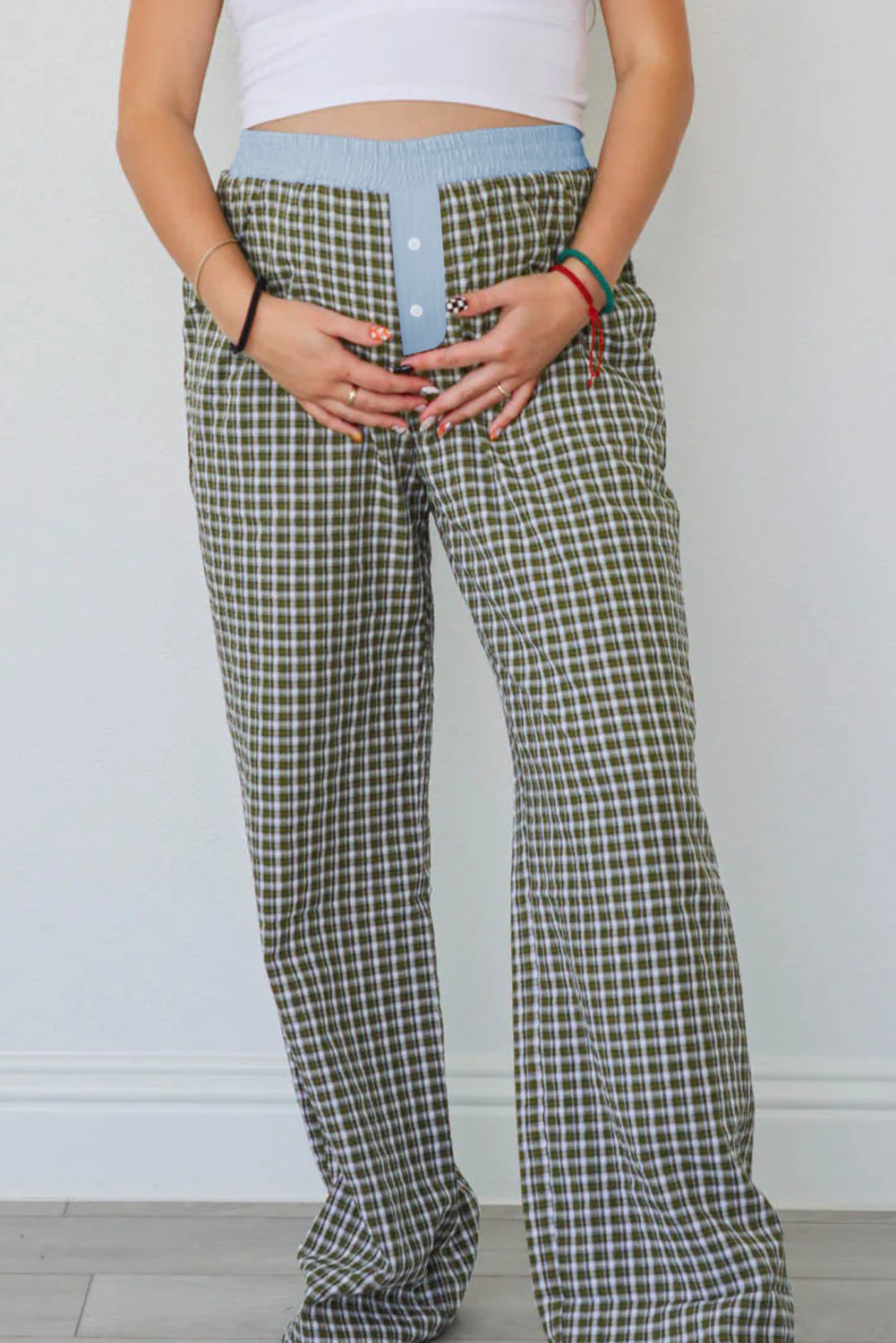 Brown Preppy Gingham Boxer Pants - loveforevers