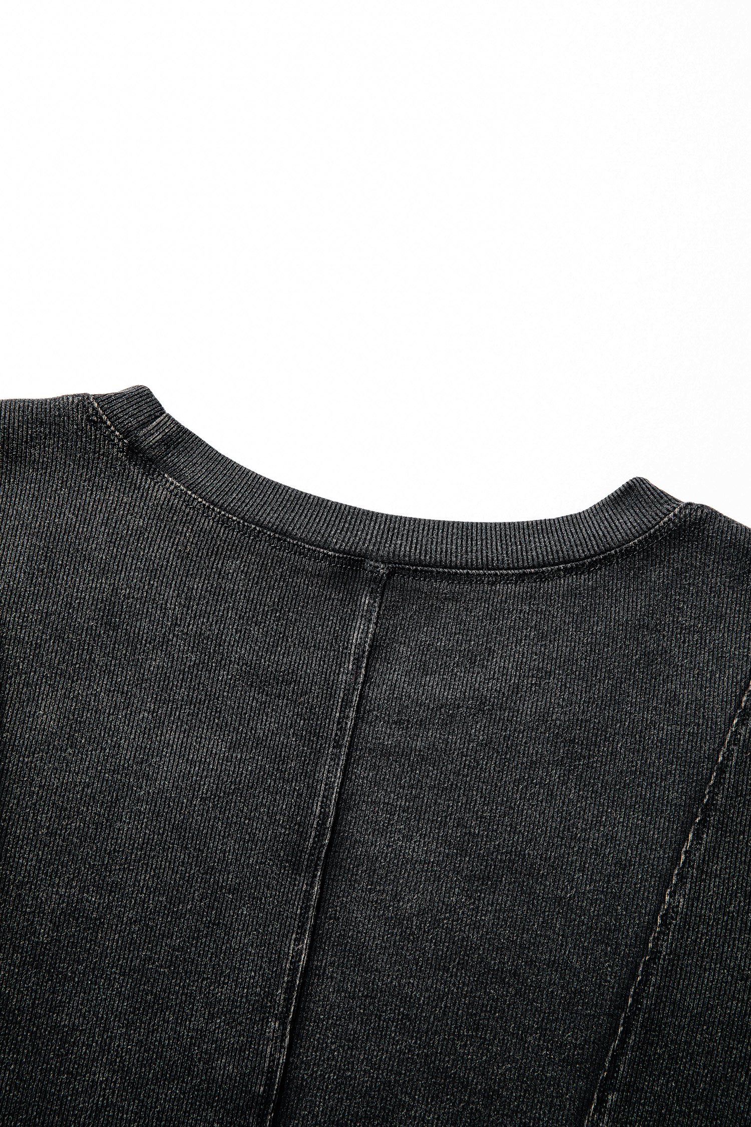Burgundy Exposed Seam Ribbed Long Sleeve Top - loveforevers