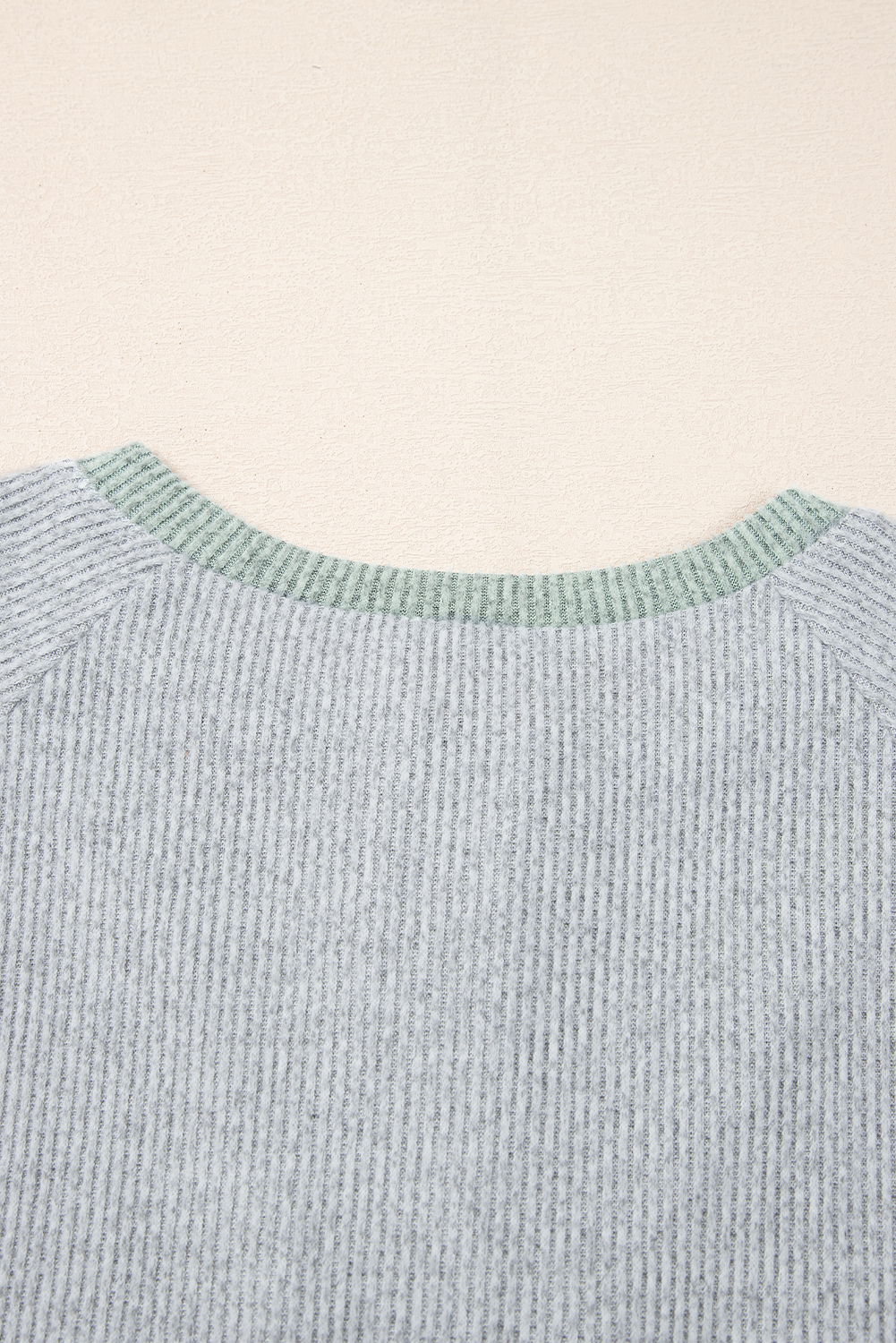 Contrast Ribbed Loose Fit Long Sleeve Top - loveforevers