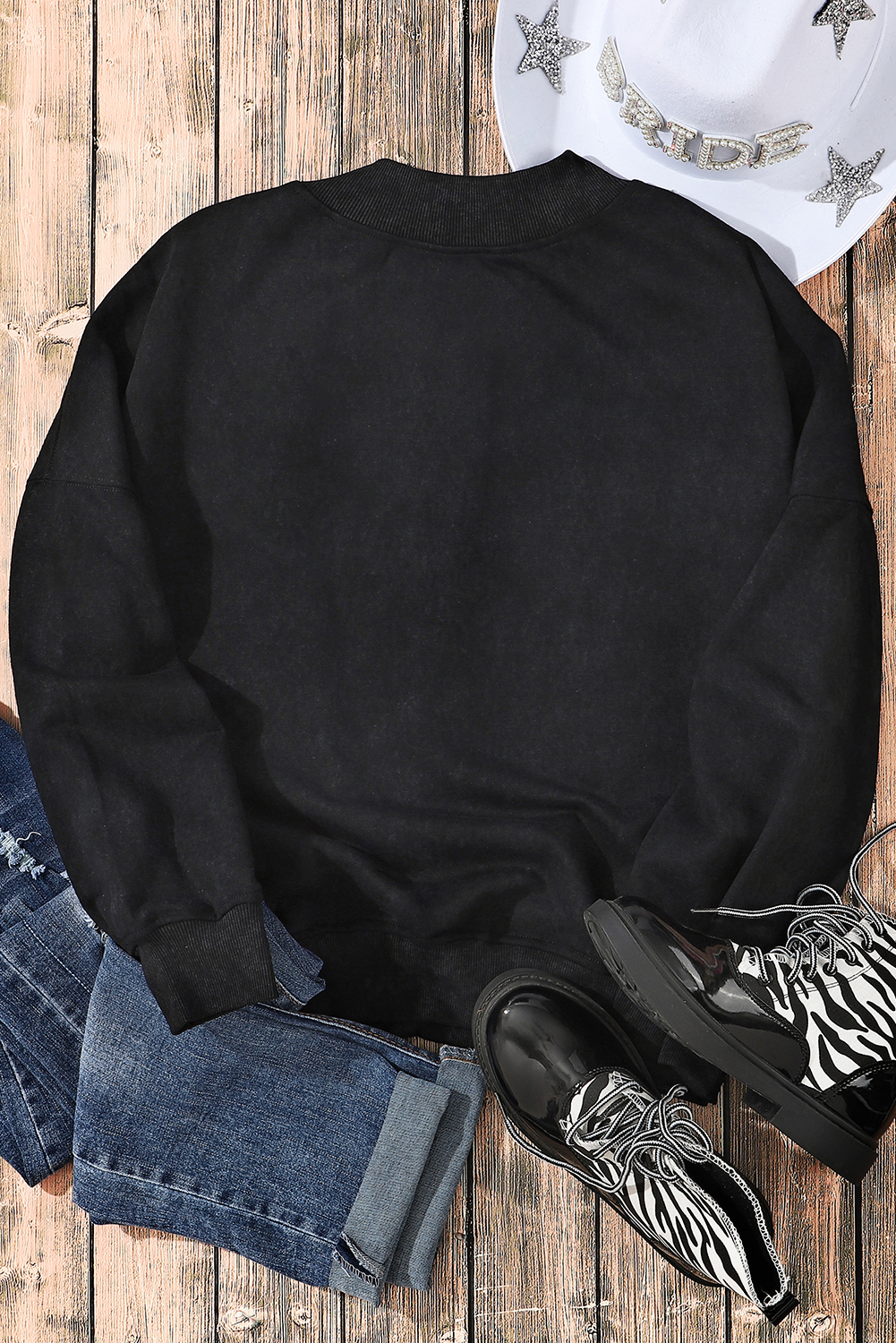 Brown Drop Shoulder Crew Neck Pullover Sweatshirt - loveforevers