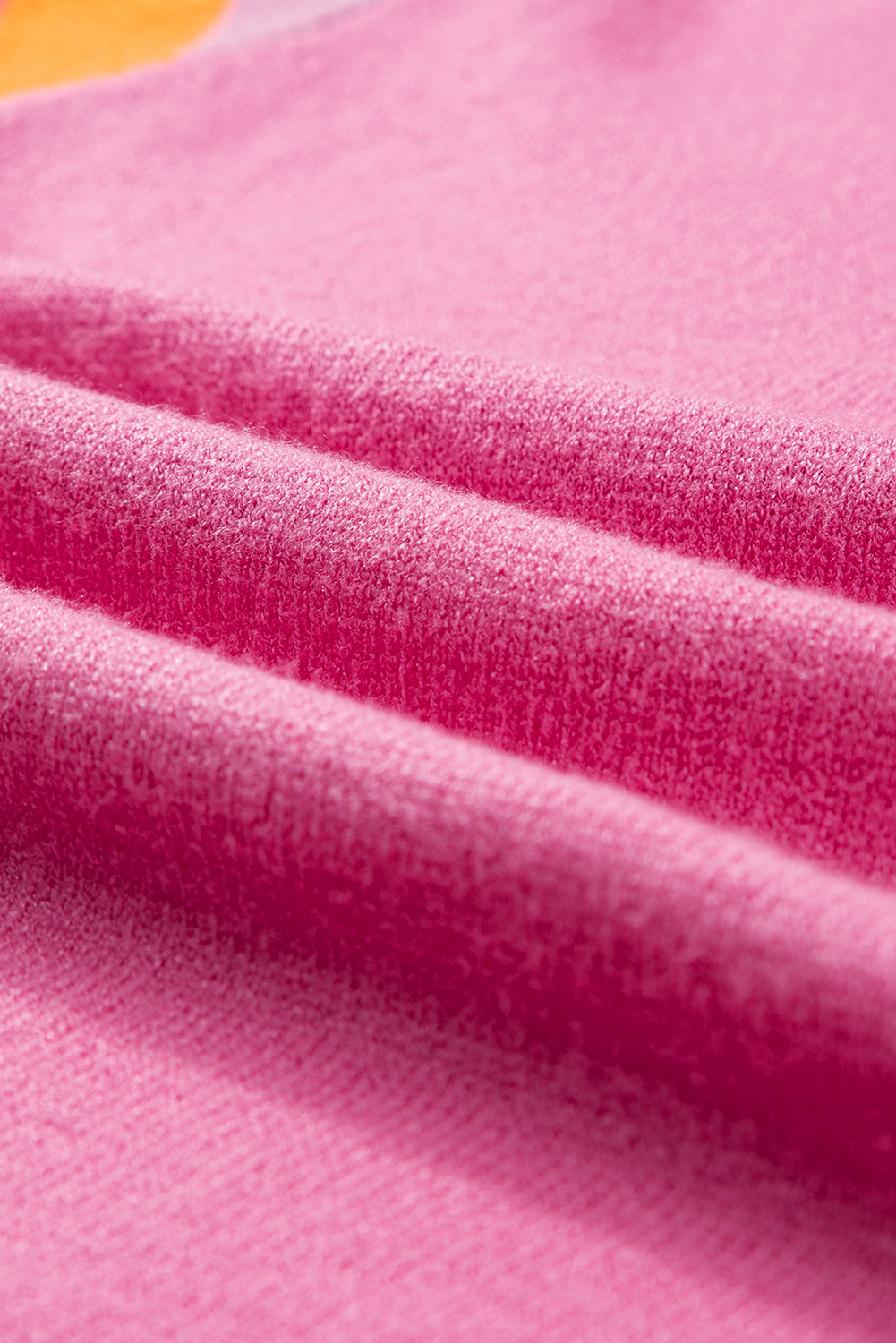 Bright Pink Contrast Flutter Sleeves Knitted Sweater T Shirt - loveforevers