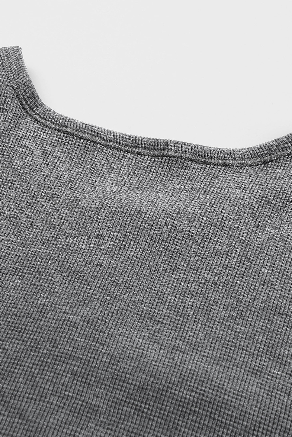 Black Waffle Knit Henley Top - loveforevers