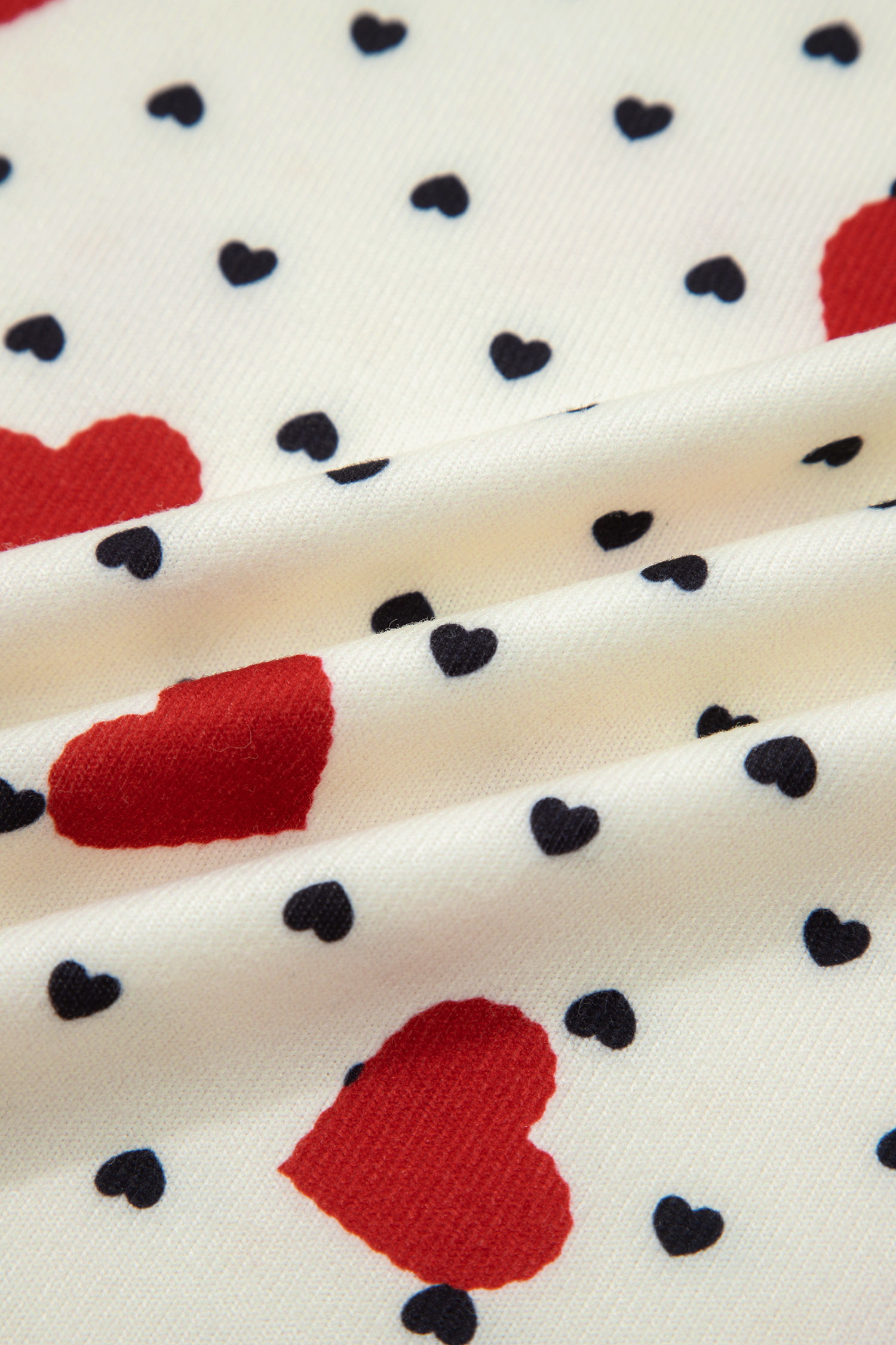 Red Dotted Heart Festive Valentine Blouse - loveforevers