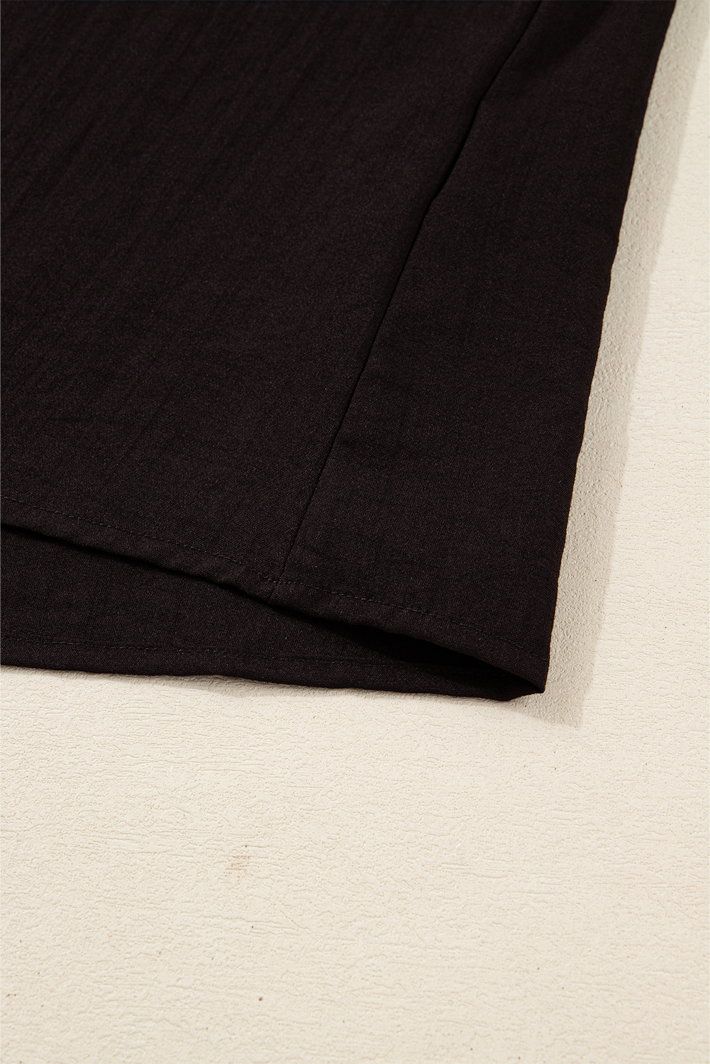 Black Contrast Stitched Detail V Neck Ruffle Long Sleeve Blouse - loveforevers