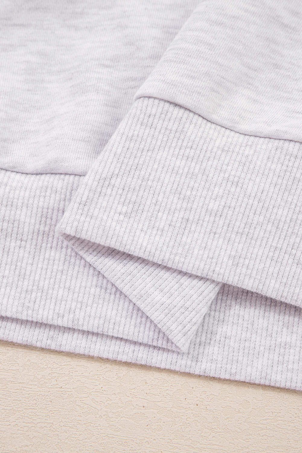 Light Grey 2pcs Contrasted Trim Frilled Collar Drop Shoulder Pullover Drawstring Pant Set - loveforevers