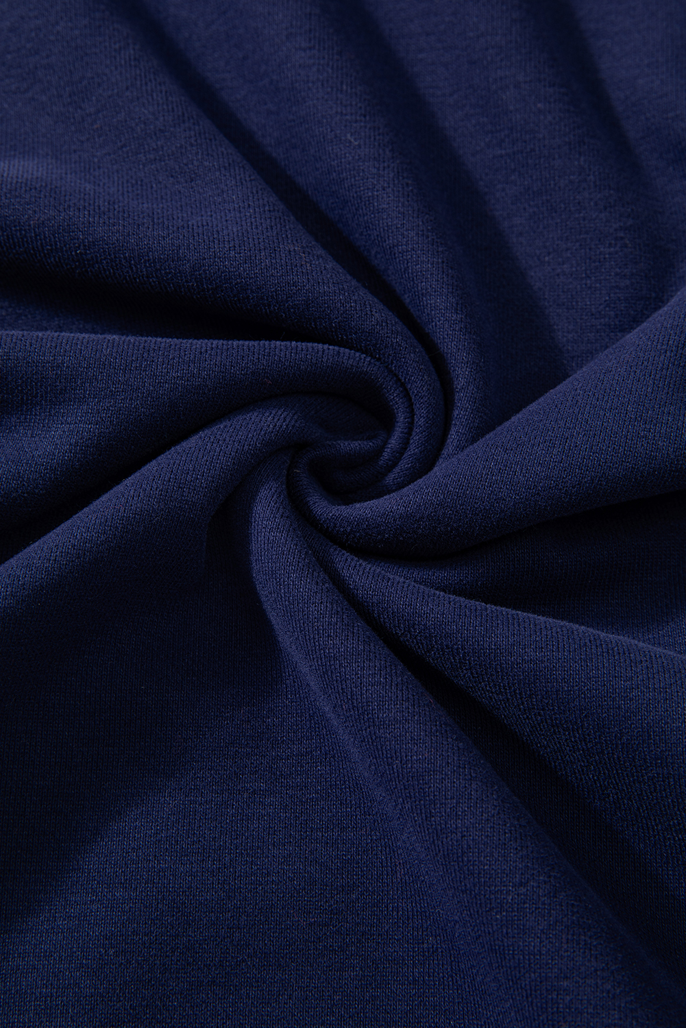 Navy Blue Solid O Neck High Low Hem Pullover Sweatshirt - loveforevers