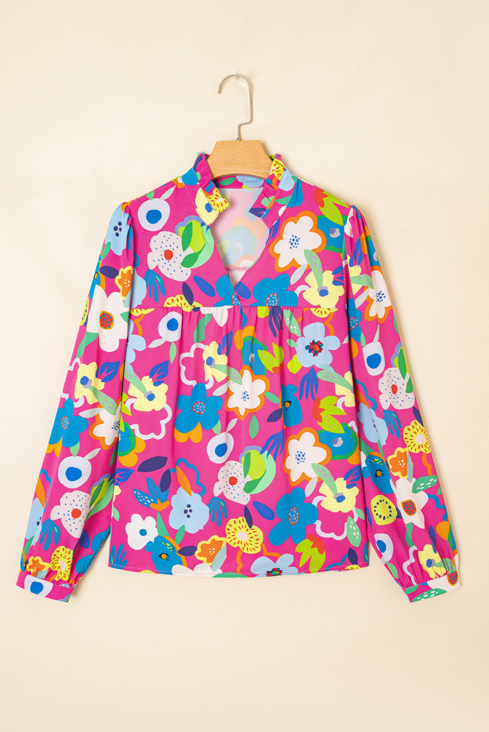Rose Flower Bomb V Neck Blouse - loveforevers