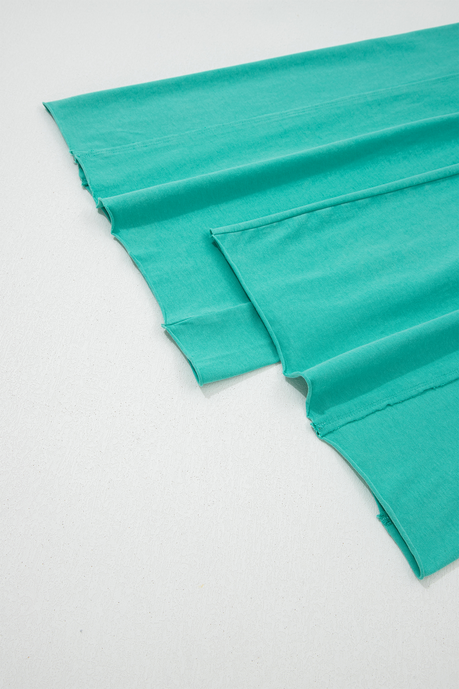 Sea Green Mineral Wash Drawstring Elastic Waist Raw Hem Loose Pants - loveforevers