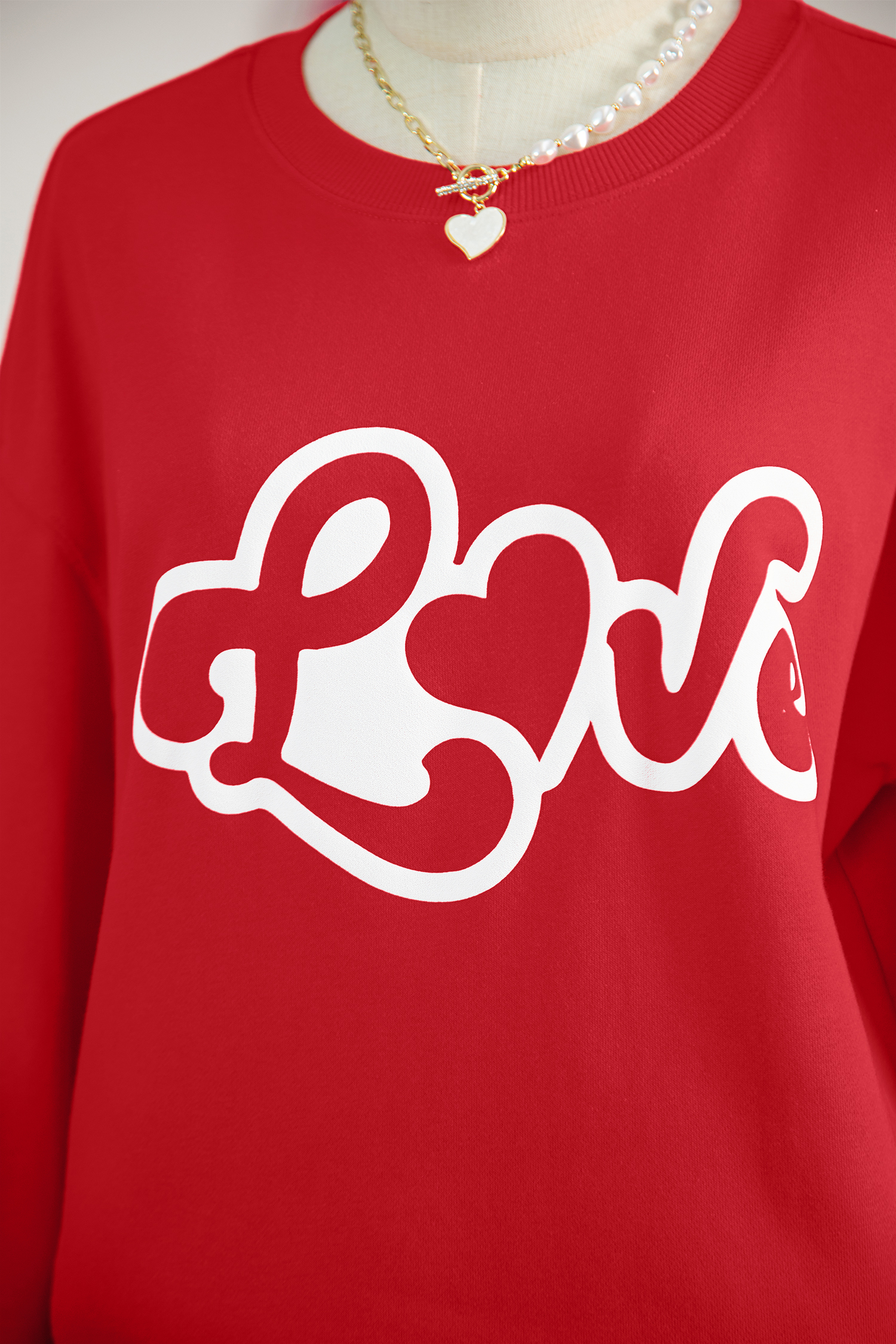 Red Love Letter Printed Casual Sweatshirt - loveforevers