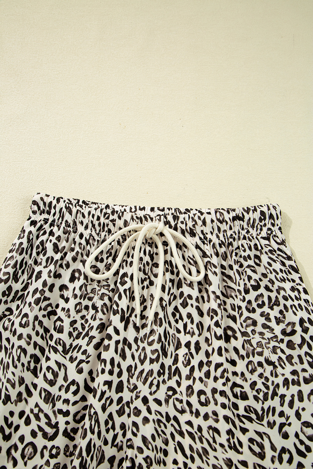 Brown Leopard Drawstring Elastic Waistband Loose Pants - loveforevers