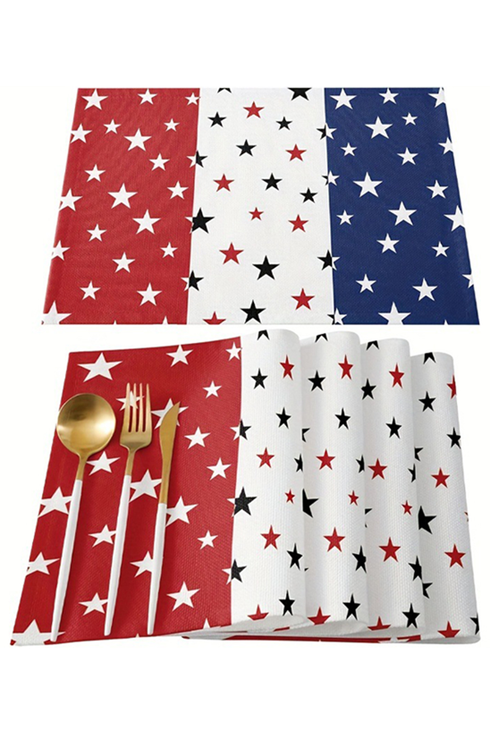 Dark Blue American Flag Star Print Reusable Placemat - loveforevers