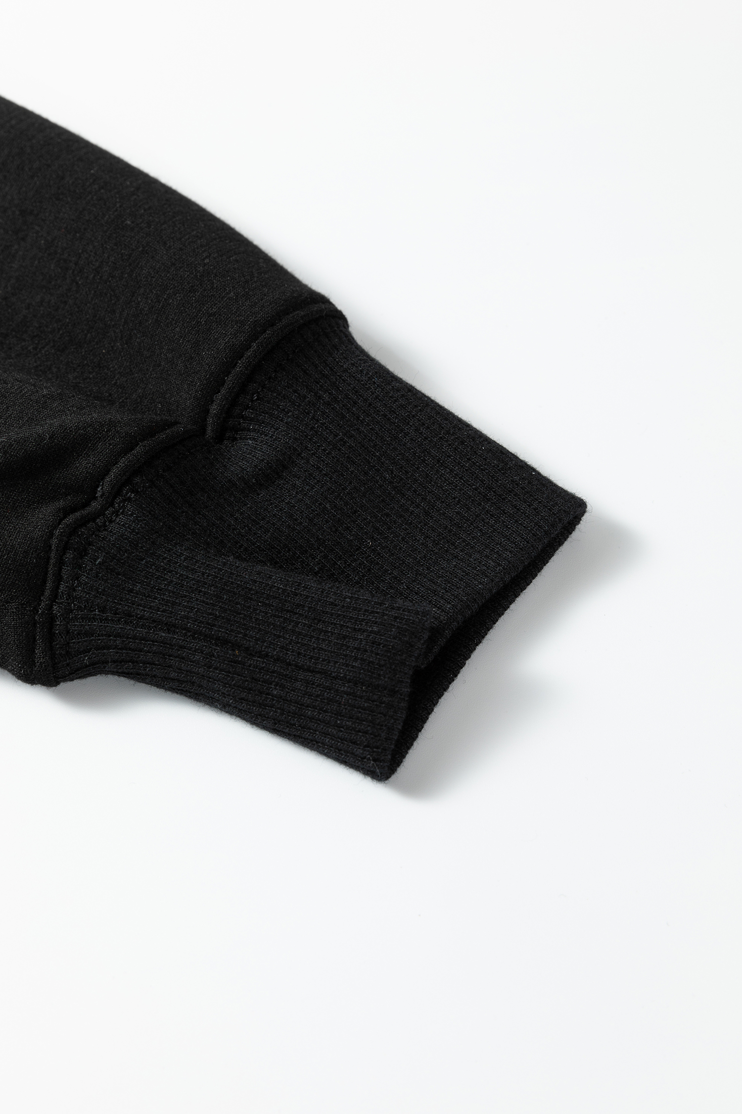 Bristol Black Collared V Neck Pullover Sweatshirt Sweatpants Set - loveforevers