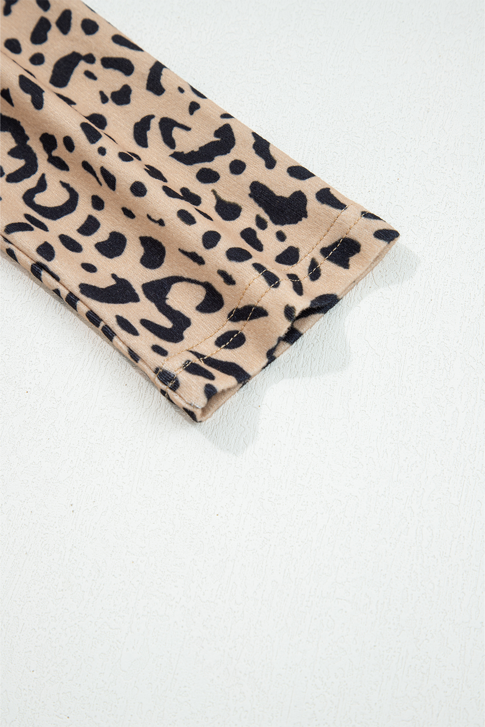 Khaki Leopard Print Long Batwing Sleeve Loose Top - loveforevers
