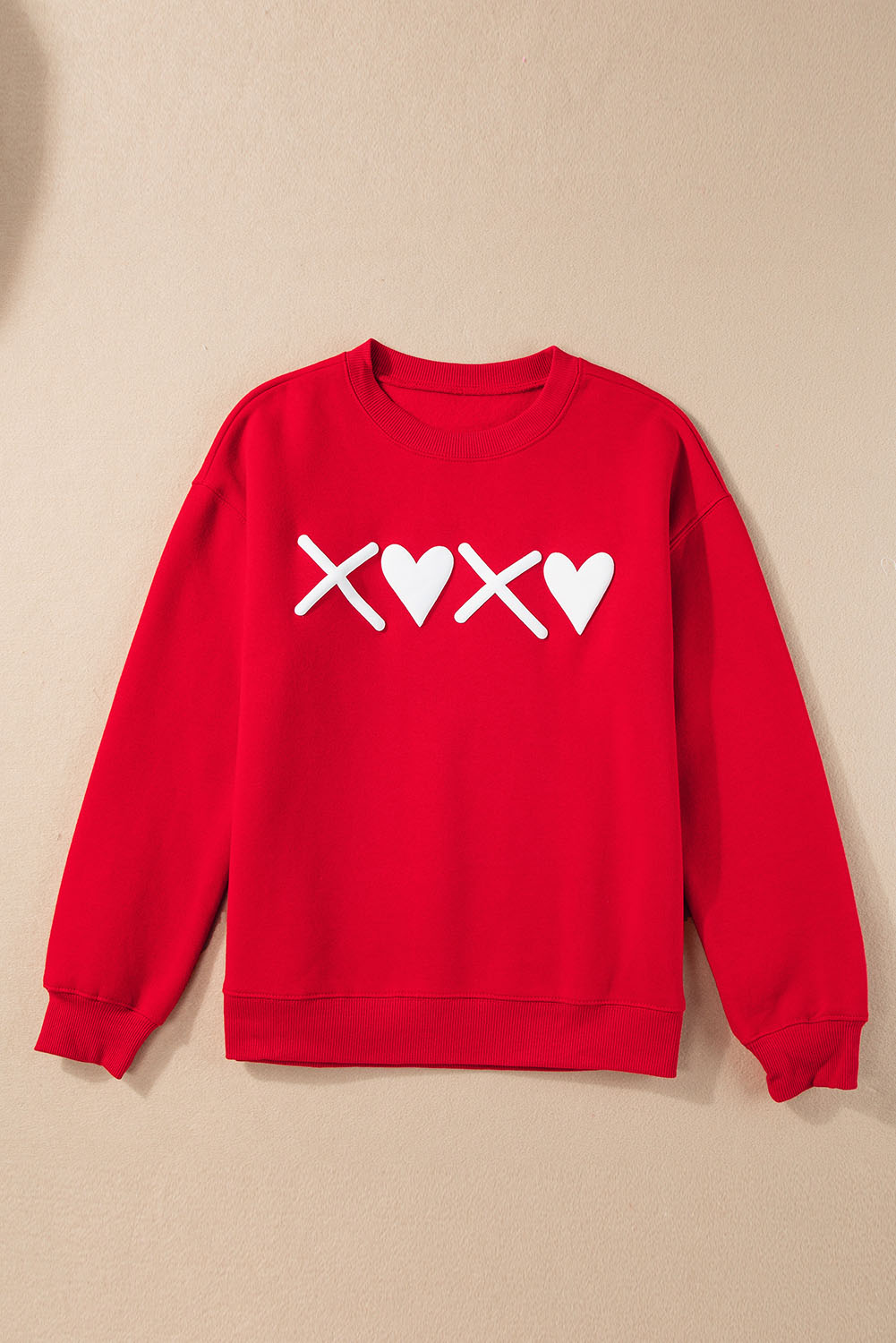 Pink LOVER Puff Print Drop Shoulder Pullover Sweatshirt - loveforevers