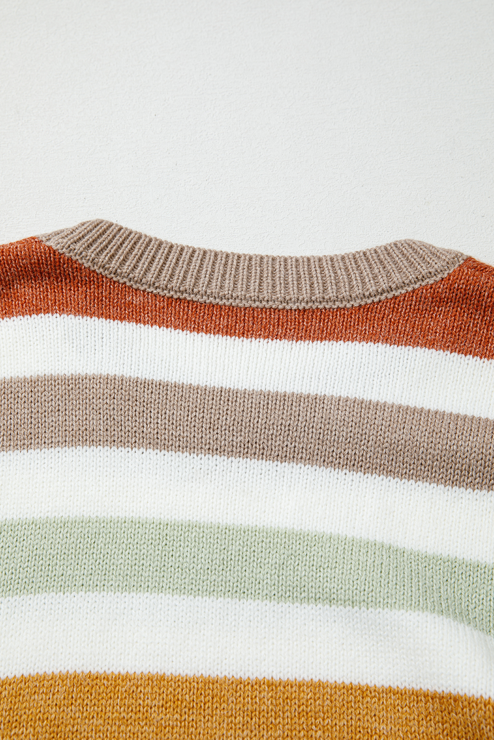 Multicolour Stripe Drop Shoulder Crew Neck Sweater - loveforevers