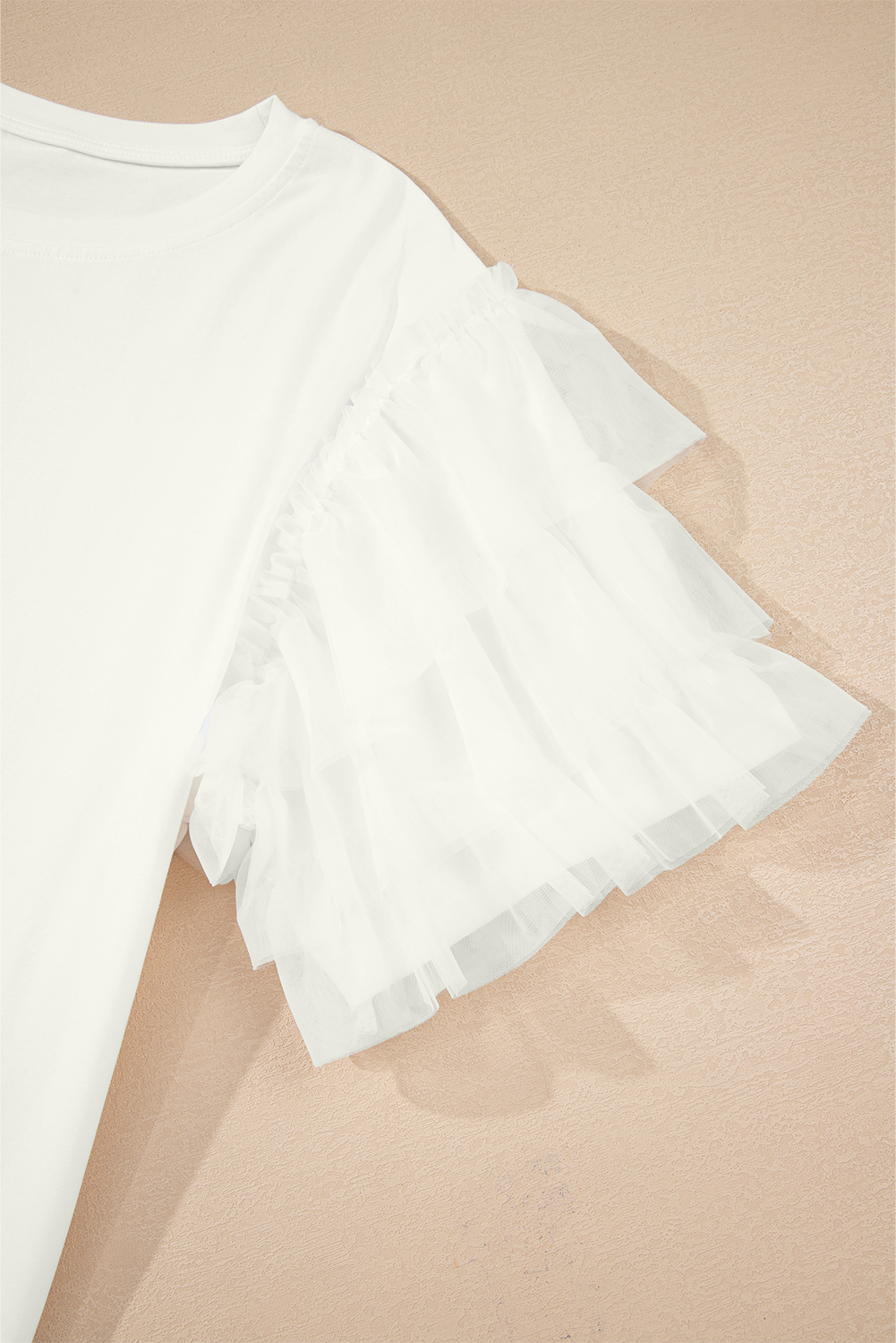Dark Green Tulle Ruffle Sleeve Blouse - loveforevers