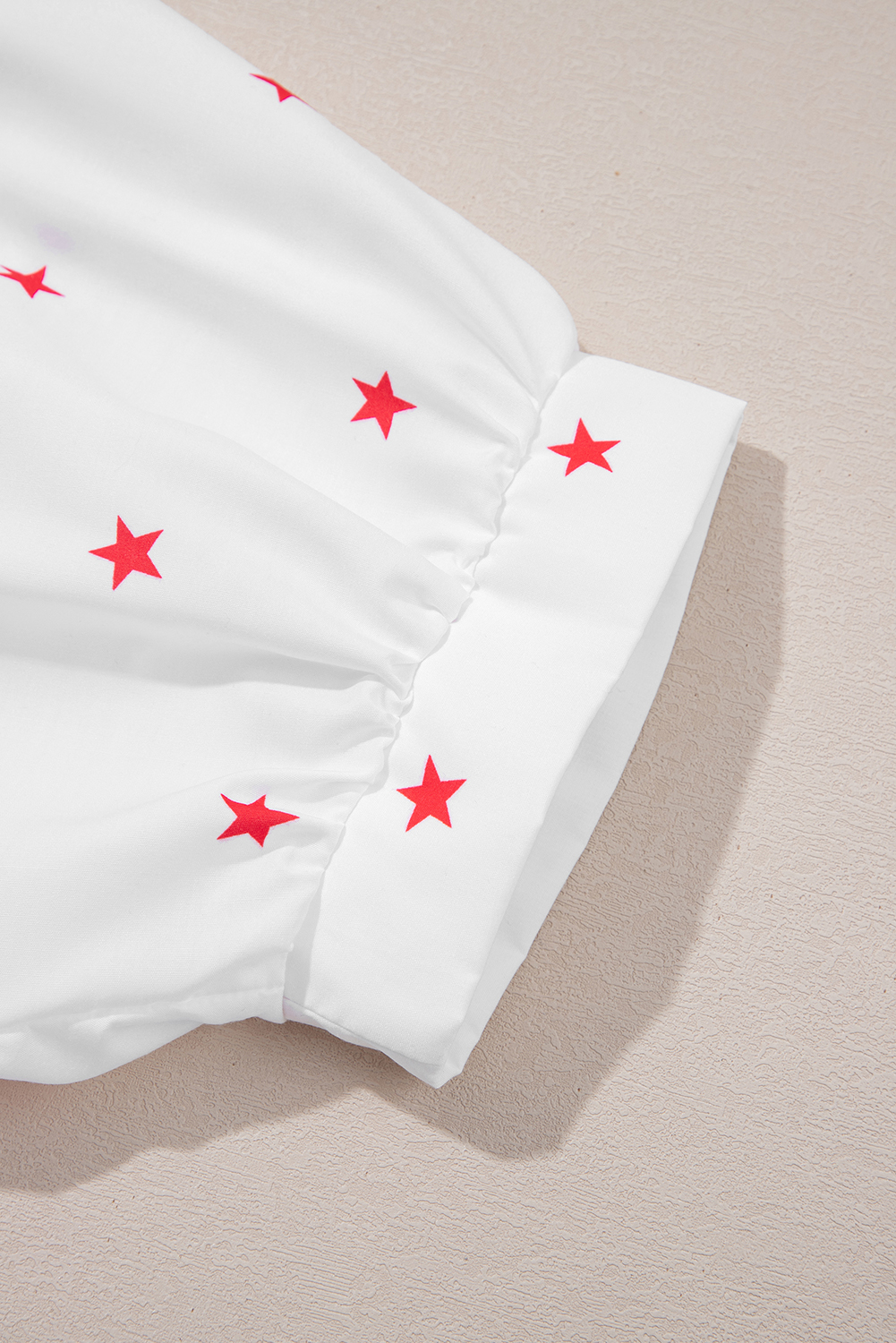 White Little Stars Printed Loose Half Sleeve Loose Shirt - loveforevers