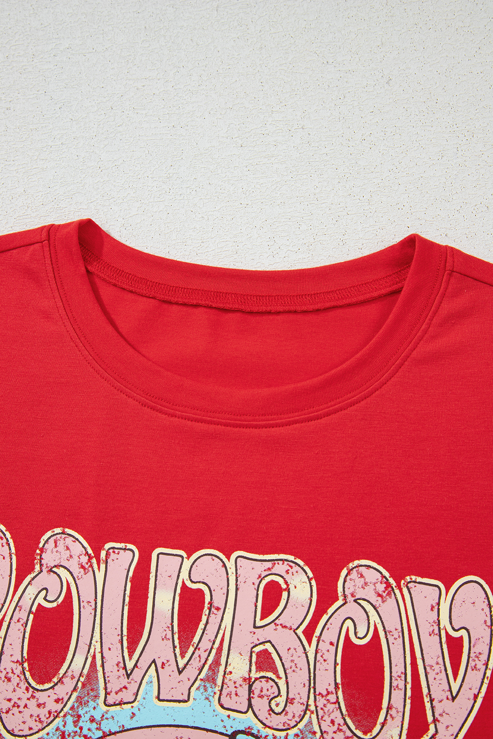 Tomato Red COWBOY Take Me Away Graphic Western Loose Tee - loveforevers