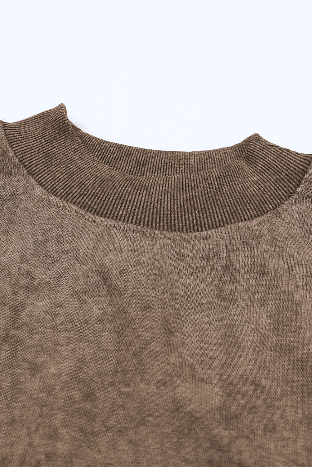 Brown Drop Shoulder Crew Neck Pullover Sweatshirt - loveforevers