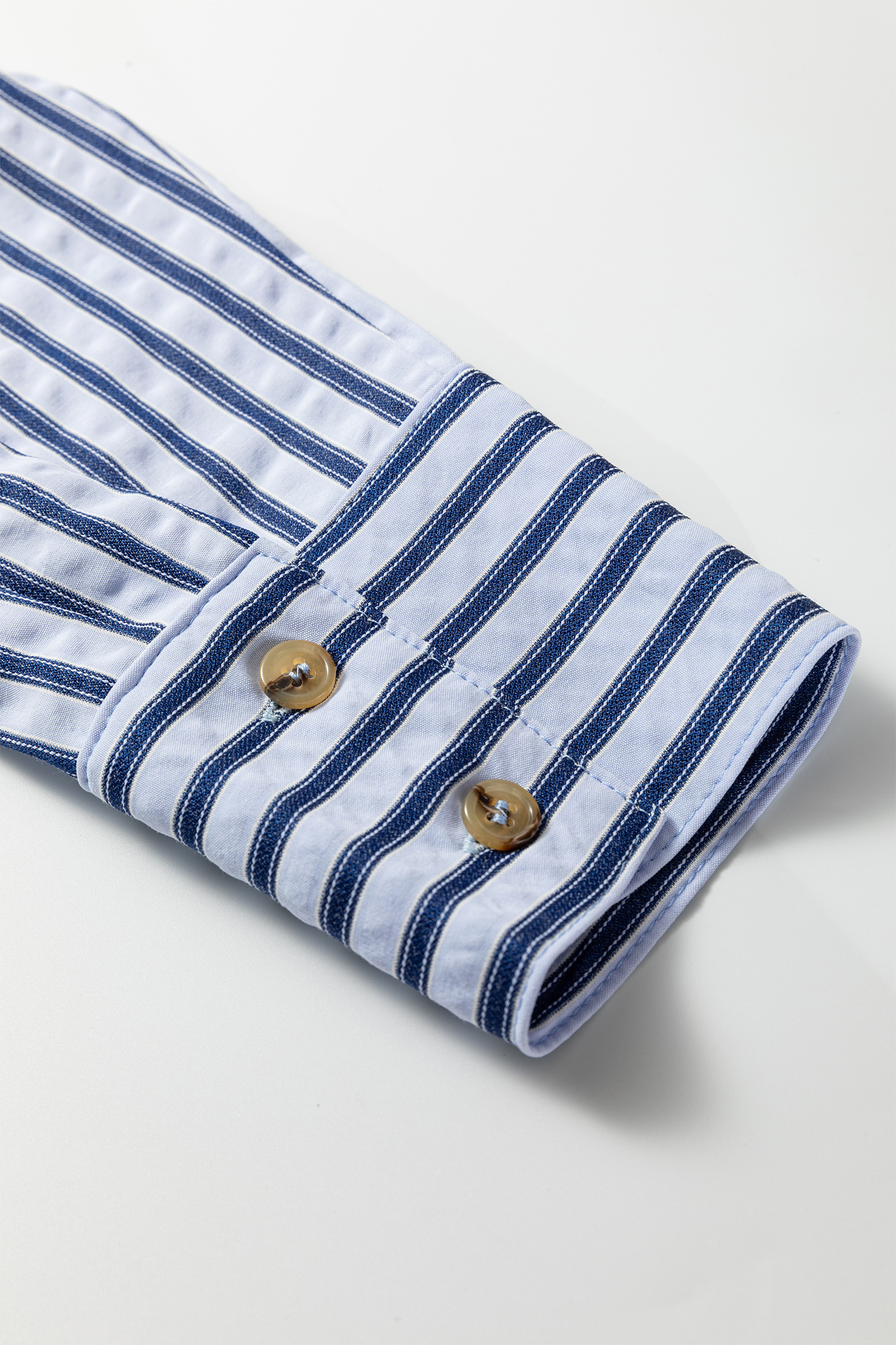 Blue Stripe Button Down Long Sleeve Loose Shirt - loveforevers