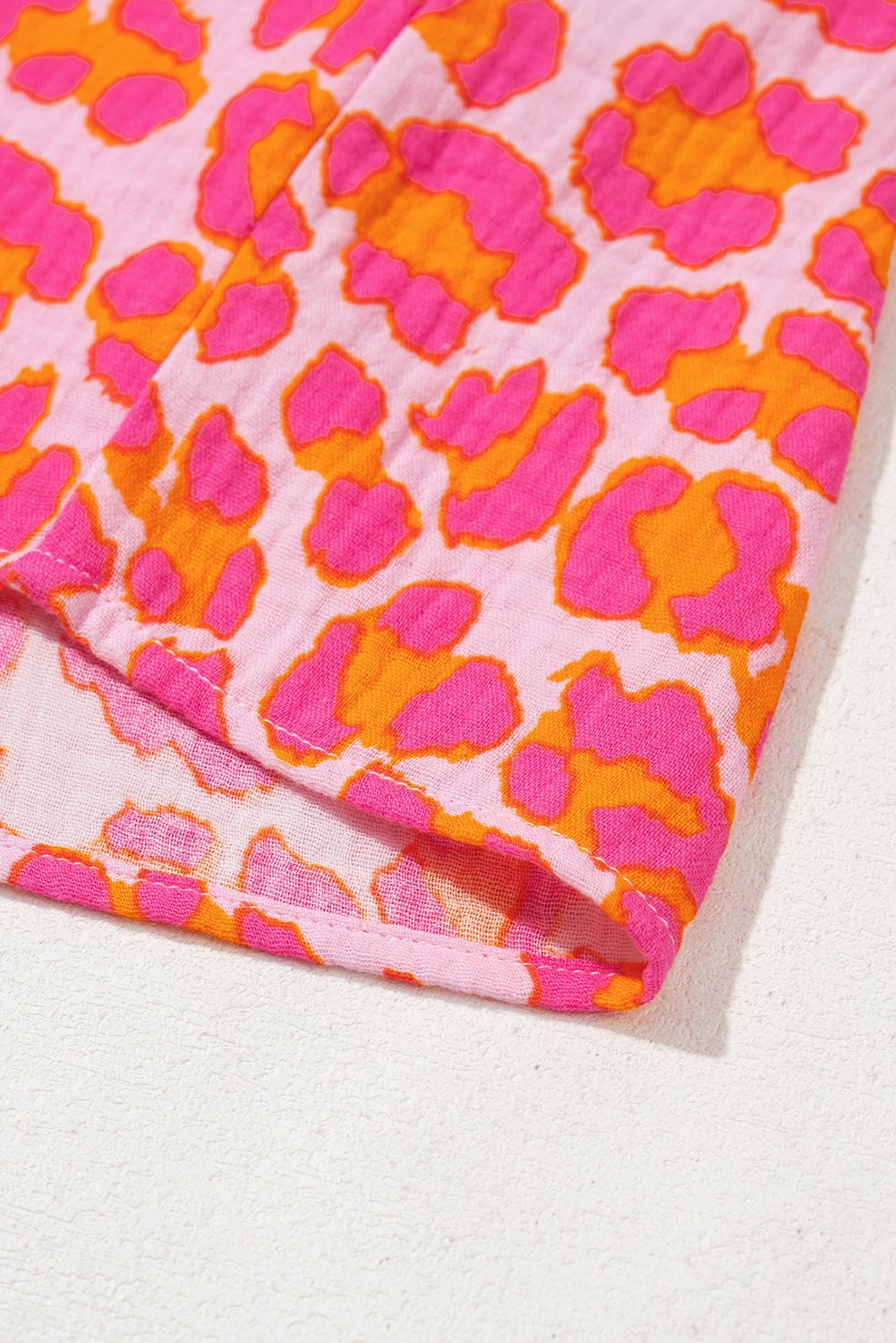 Rose Leopard Printed Button Up Loose Shirt - loveforevers