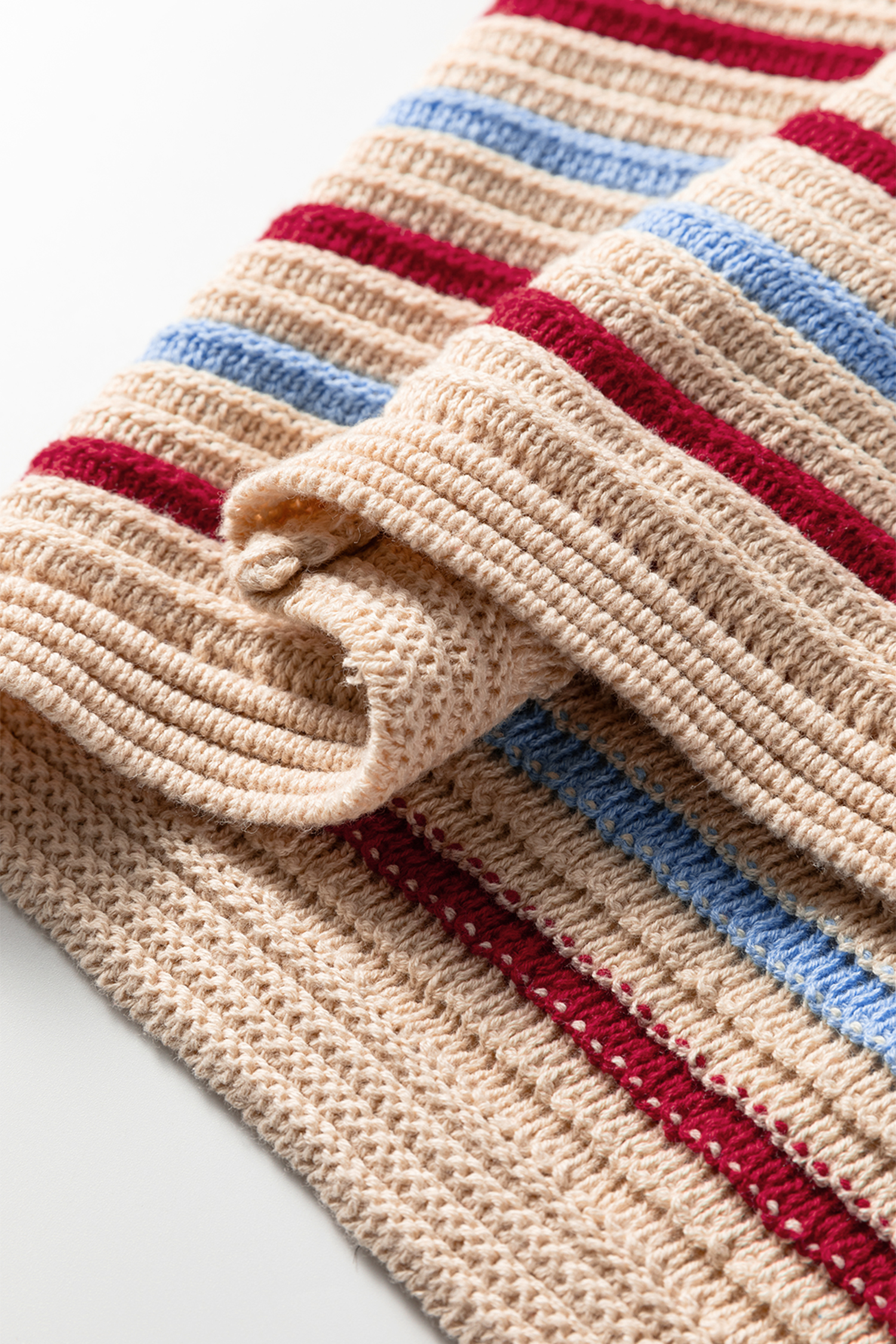 Khaki Stripe Drop Shoulder Cropped Long Sleeve Fall Sweater - loveforevers