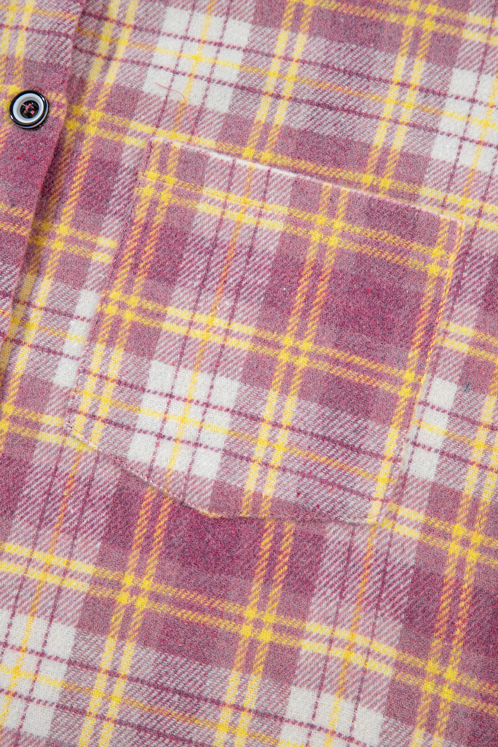 Pink Plaid Print Chest Pocket Long Sleeve Shacket - loveforevers
