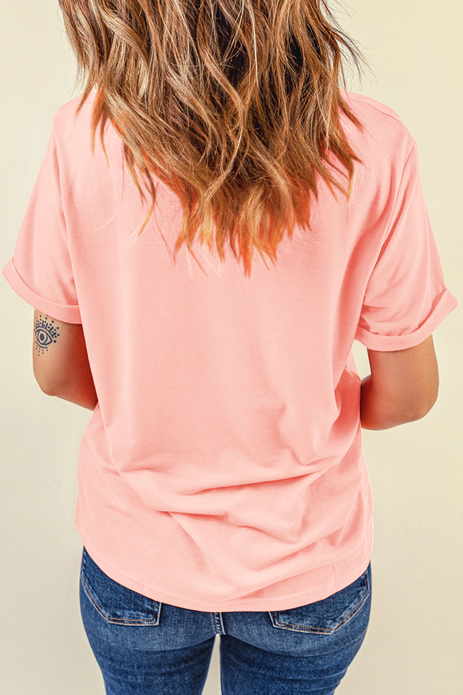 Pink LOVE In Hearts Embroidered Graphic Tee - loveforevers