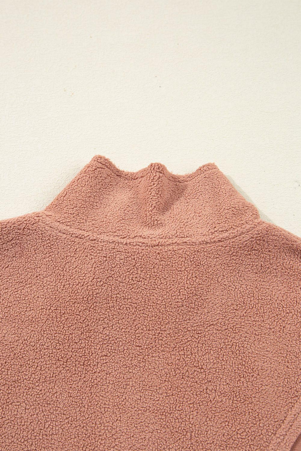 Camel Exposed Seam Side Pockets Half Zipper Baggy Sweatshirt - loveforevers