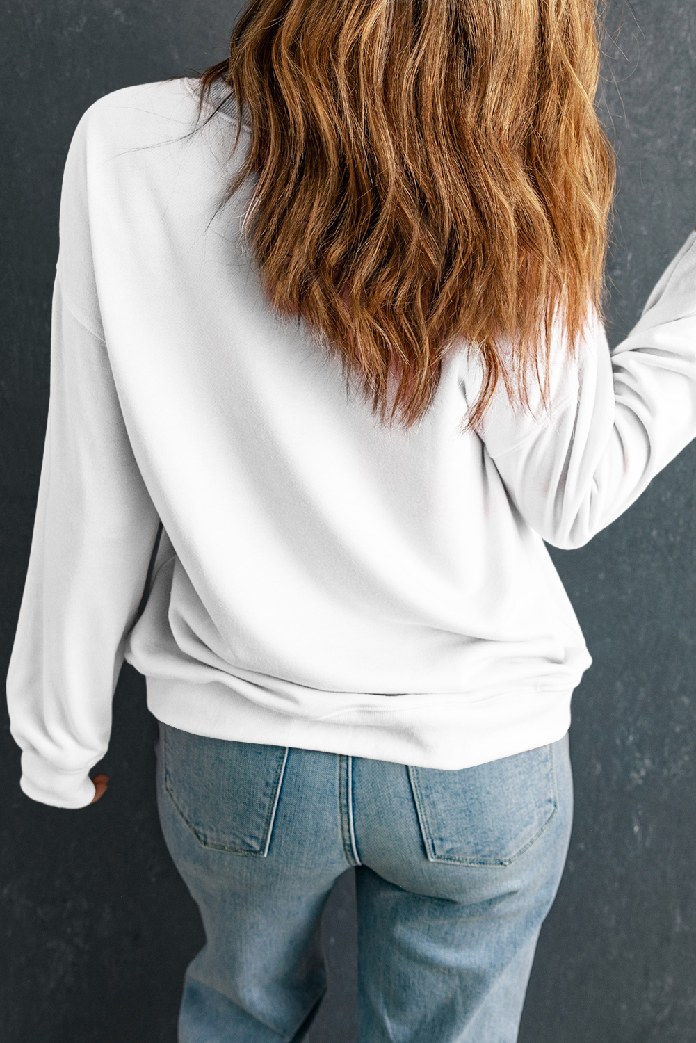 White Thanksgiving Turkey Graphic Holiday Crew Neck Sweatshirt - loveforevers