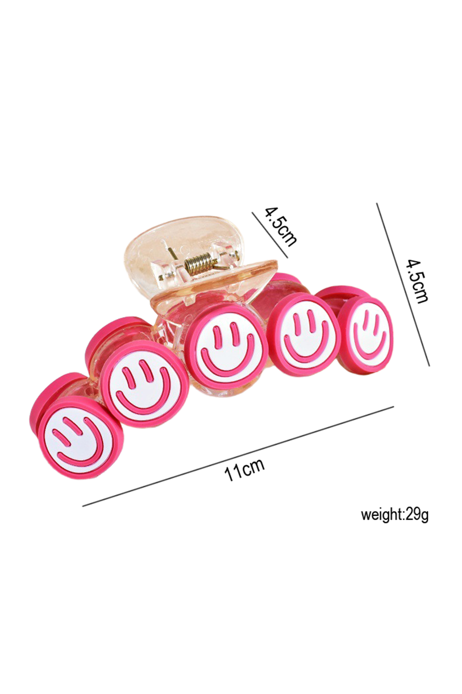 Rose Red Smiley Face Hair Claw Clip - loveforevers