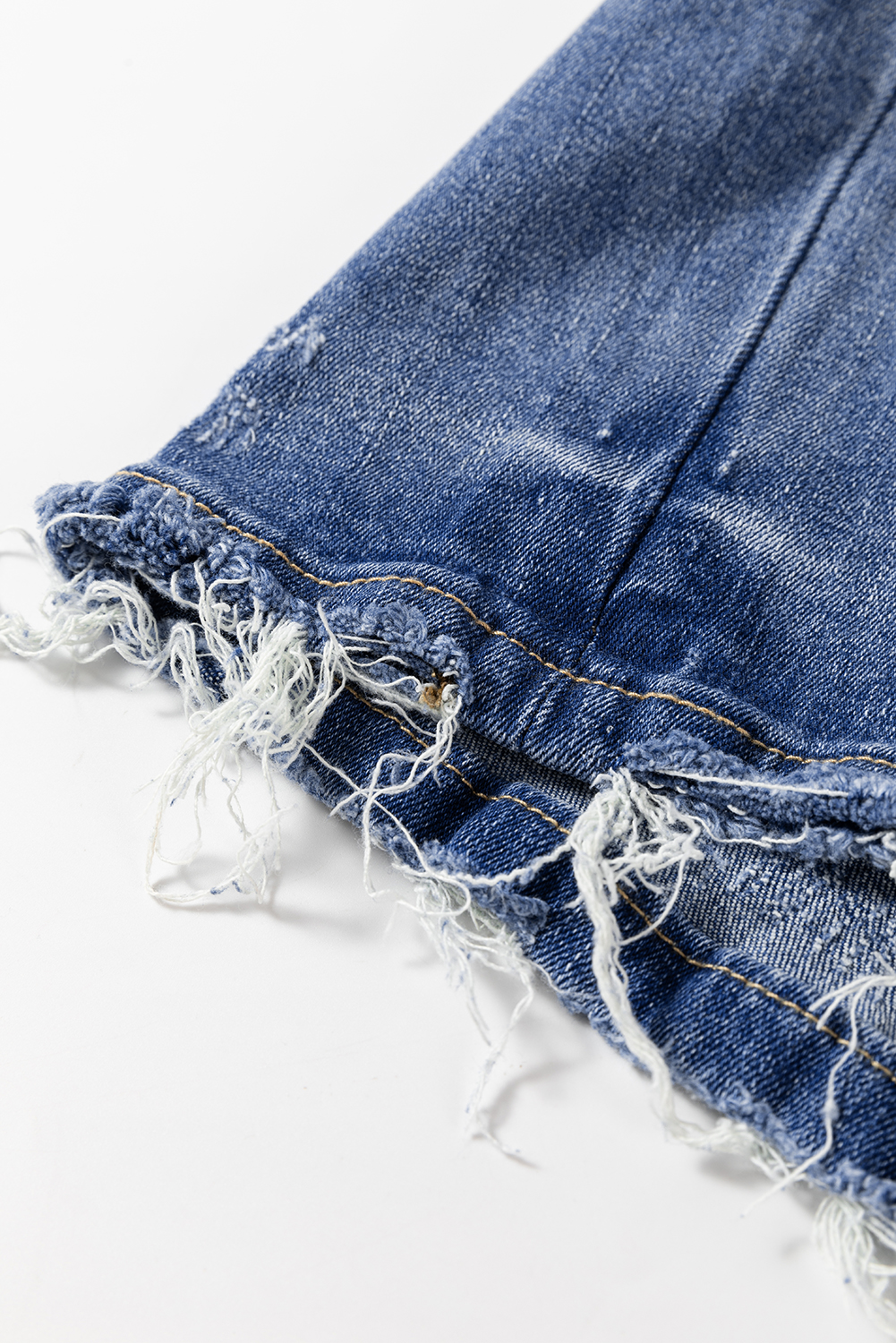 Ashleigh Blue Distressed Raw Hem Straight Leg High Waist Jeans - loveforevers