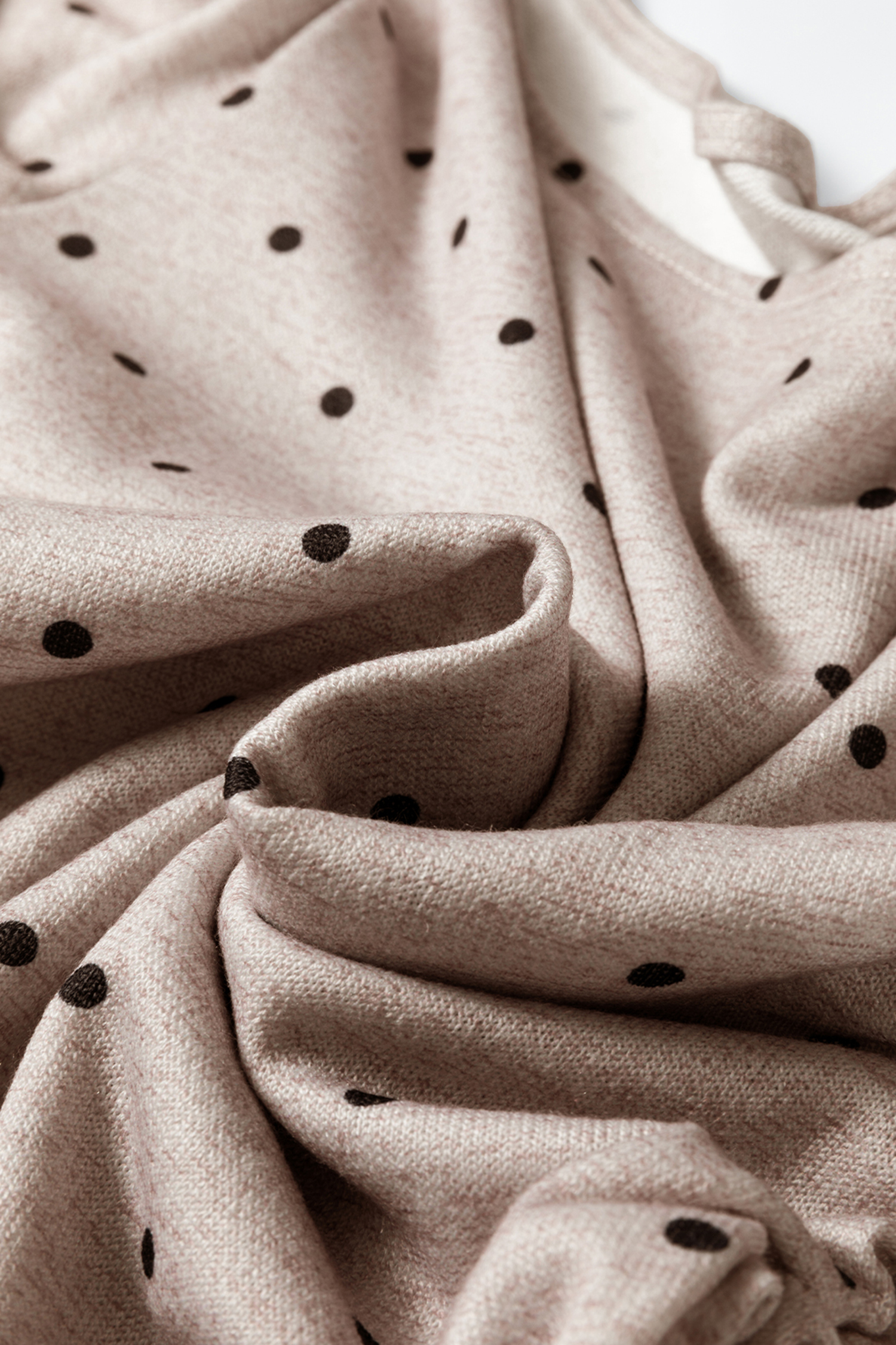 Jet Stream Polka Dot Boat Neck Knit Long Sleeve T Shirt - loveforevers