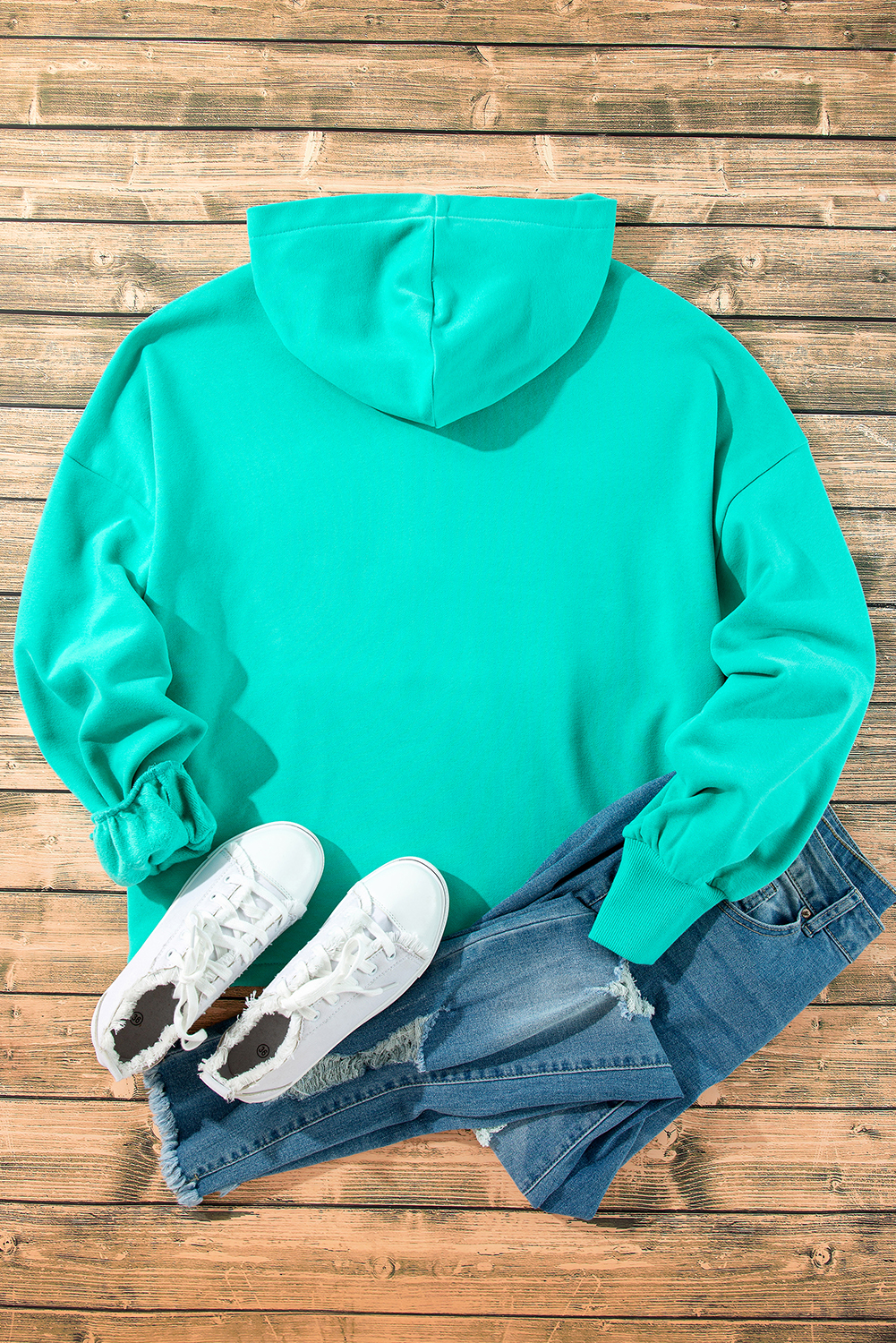 Bonbon Fleece Lined Half Zipper Kangaroo Pockets Loose Hoodie - loveforevers