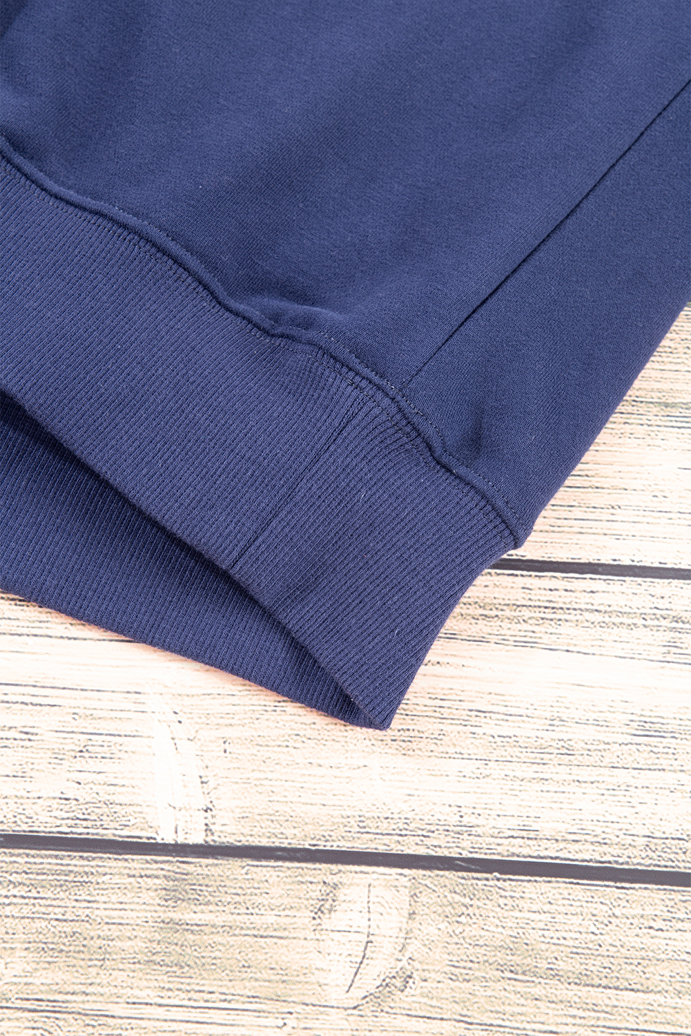 Navy Blue Plain Drop Shoulder Crewneck Pullover Sweatshirt - loveforevers