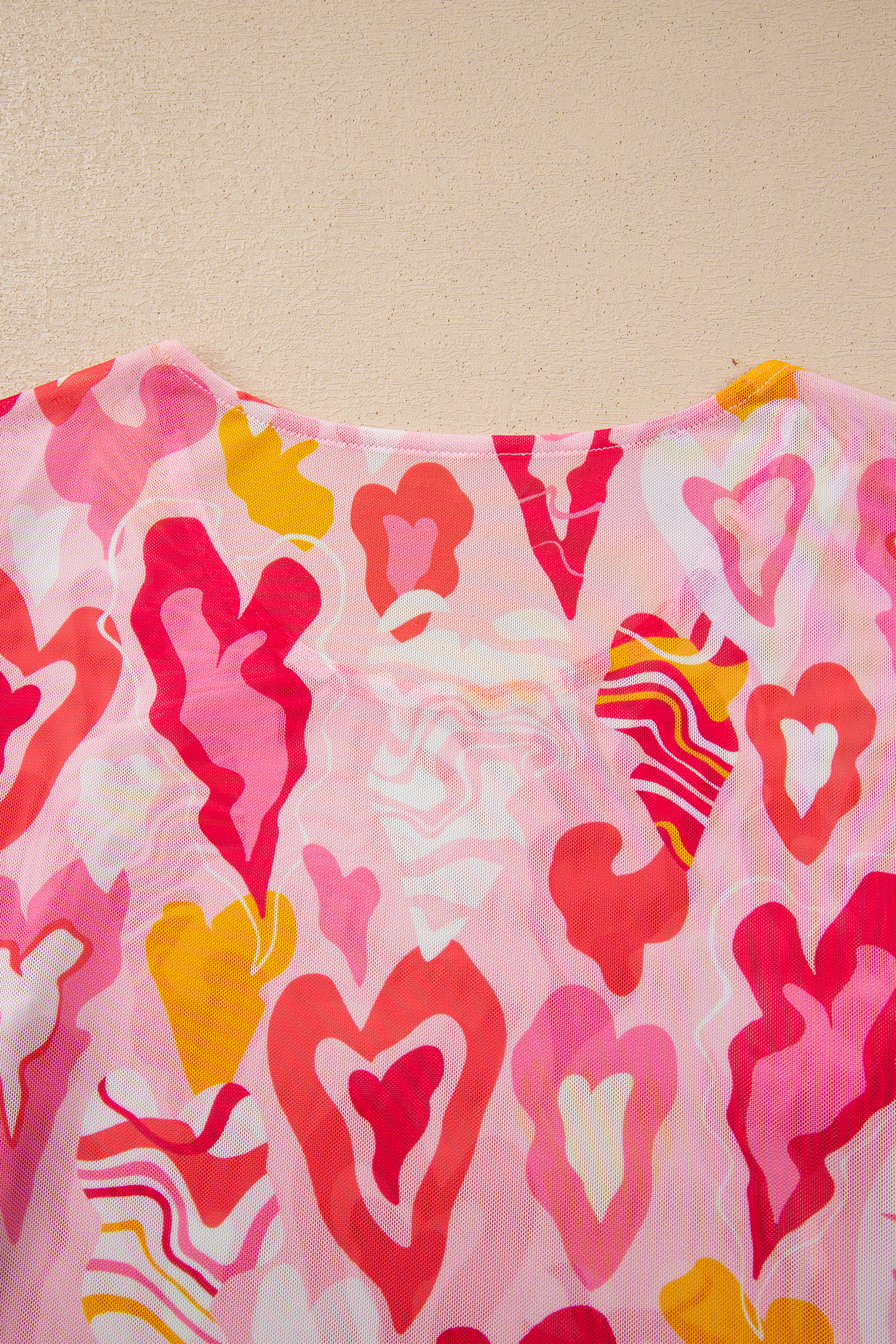 Rose Valentine Heart Mesh Long Sleeve Top - loveforevers