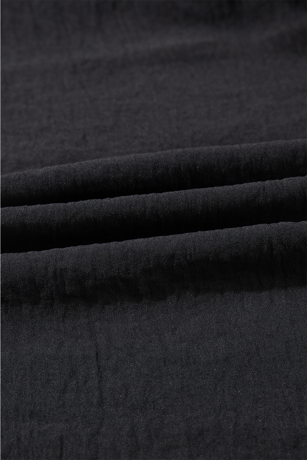 Black Flounce Sleeve Pleated Textured Blouse - loveforevers