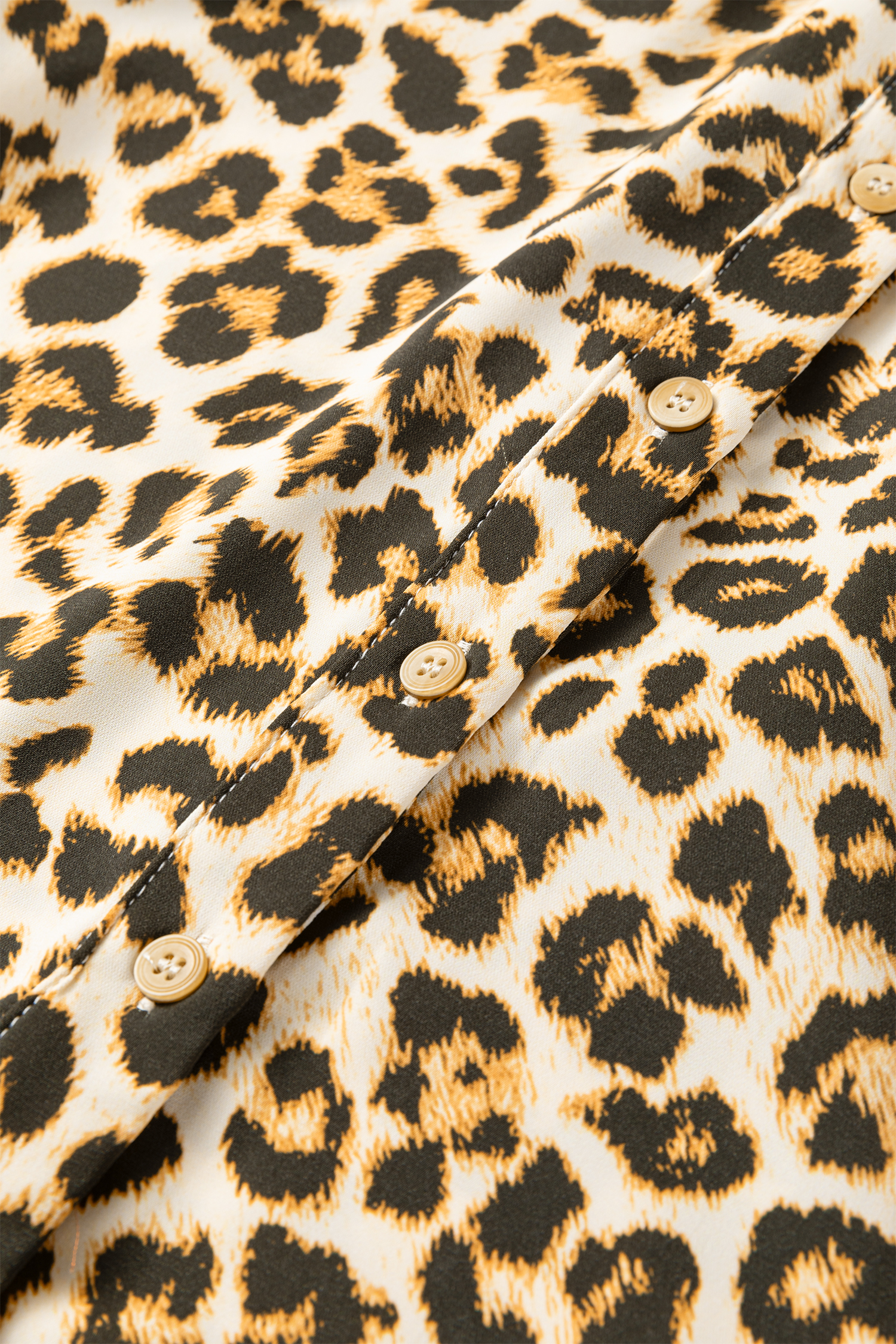 Khaki Contrast Edge Leopard Shirt - loveforevers