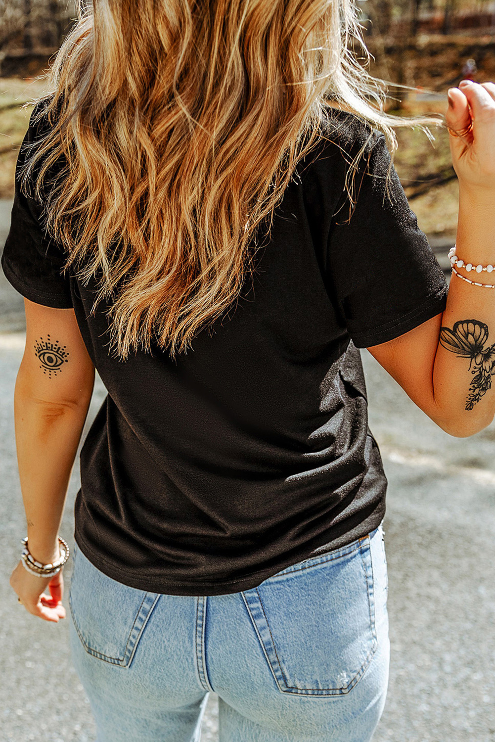 Black Chenille Pumpkin Patched Playful Halloween T Shirt - loveforevers