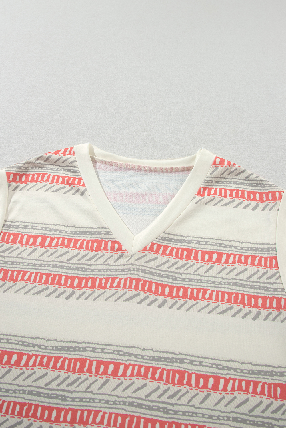 Beige Western Striped Print Casual Tank 2pcs Outfit - loveforevers