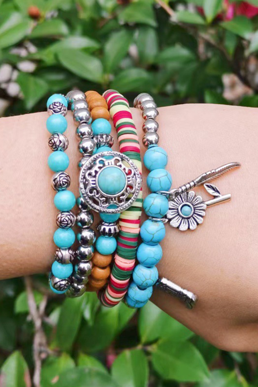 Turquoise Beading Western Multi Layer Bracelet - loveforevers