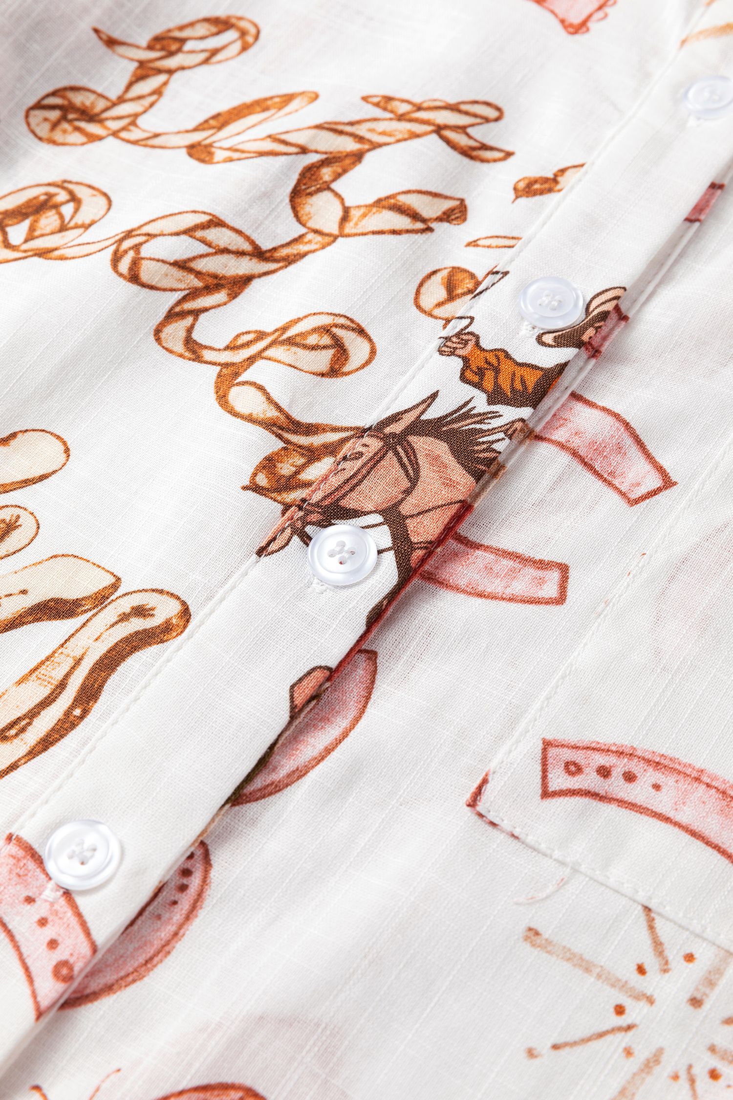White Rodeo Cowgirl Print Western Button up Shirt - loveforevers