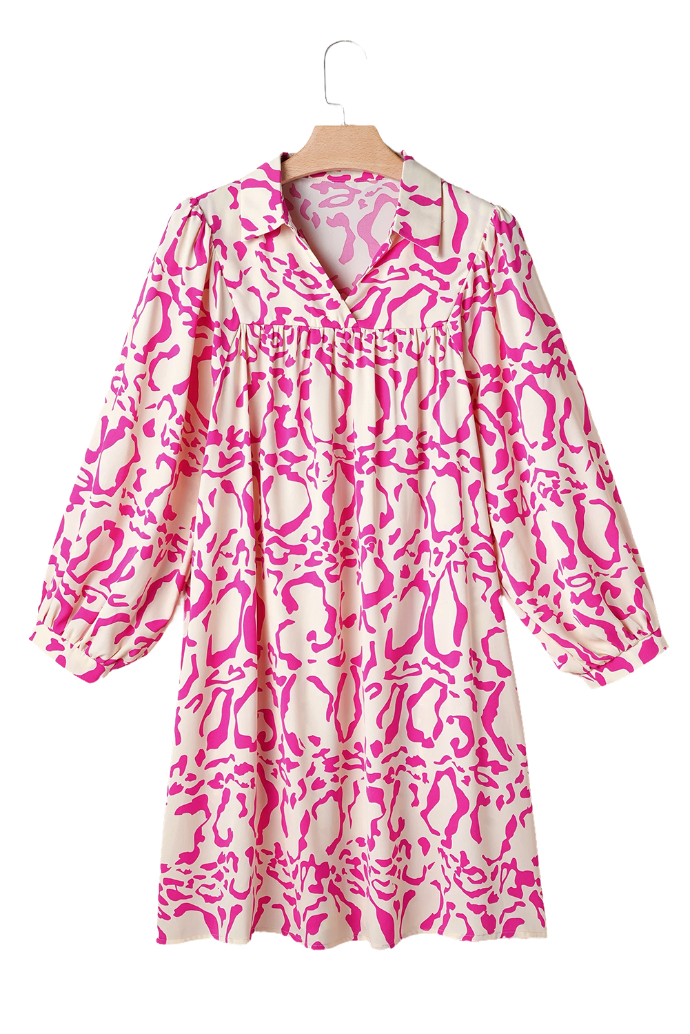 Pink Leopard Print Loose Fit Babydoll Mini Dress - loveforevers