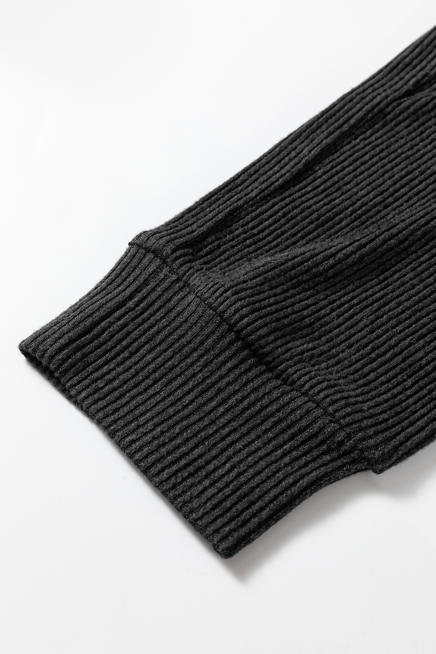 Black Ribbed Drawstring Active Jogger Pants - loveforevers