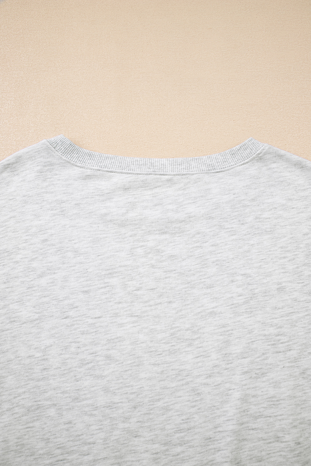 Light Grey Faded Varsity Print Loose Pullover Top - loveforevers