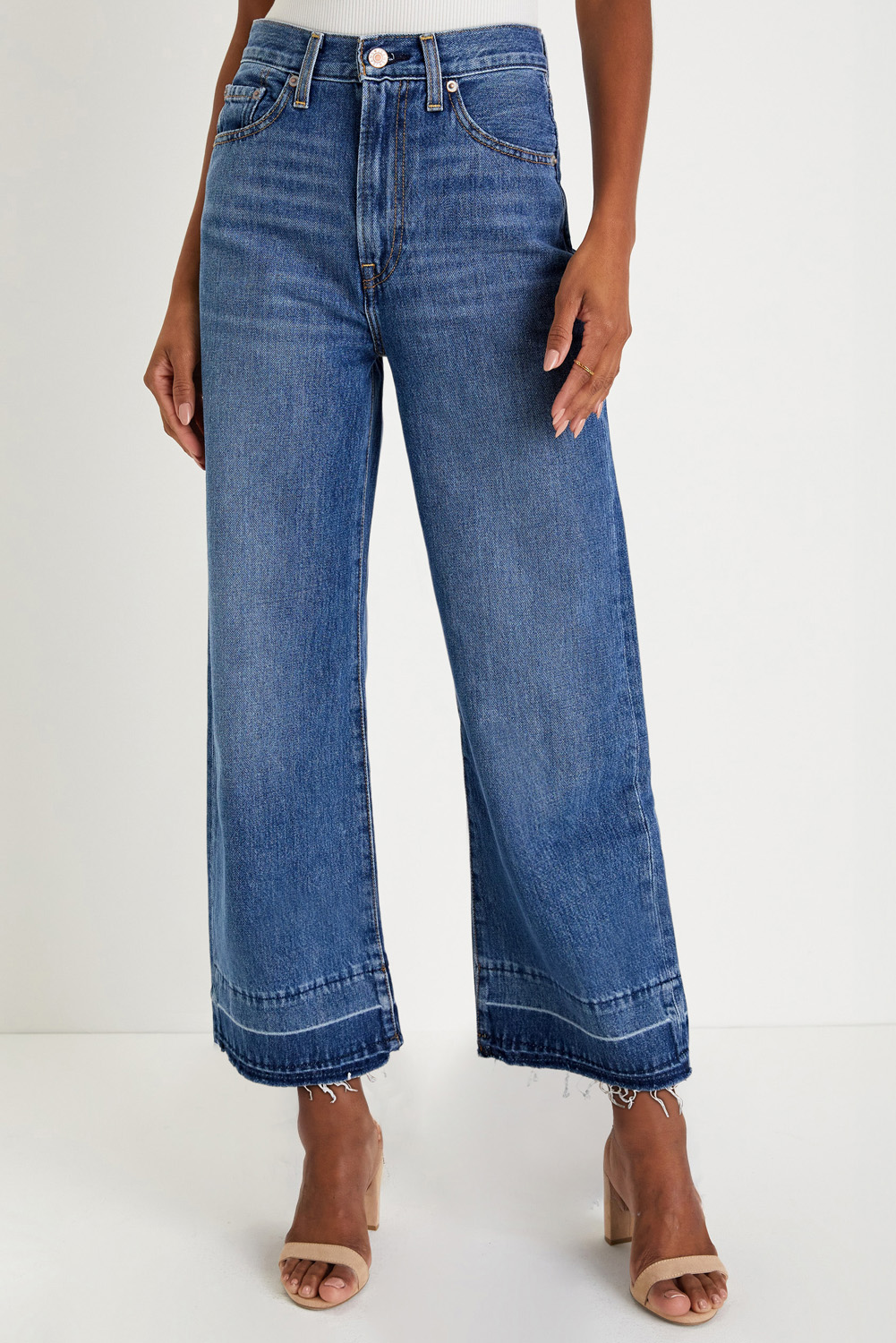 Gray Raw Hem Straight Leg Loose High Waist Jeans - loveforevers
