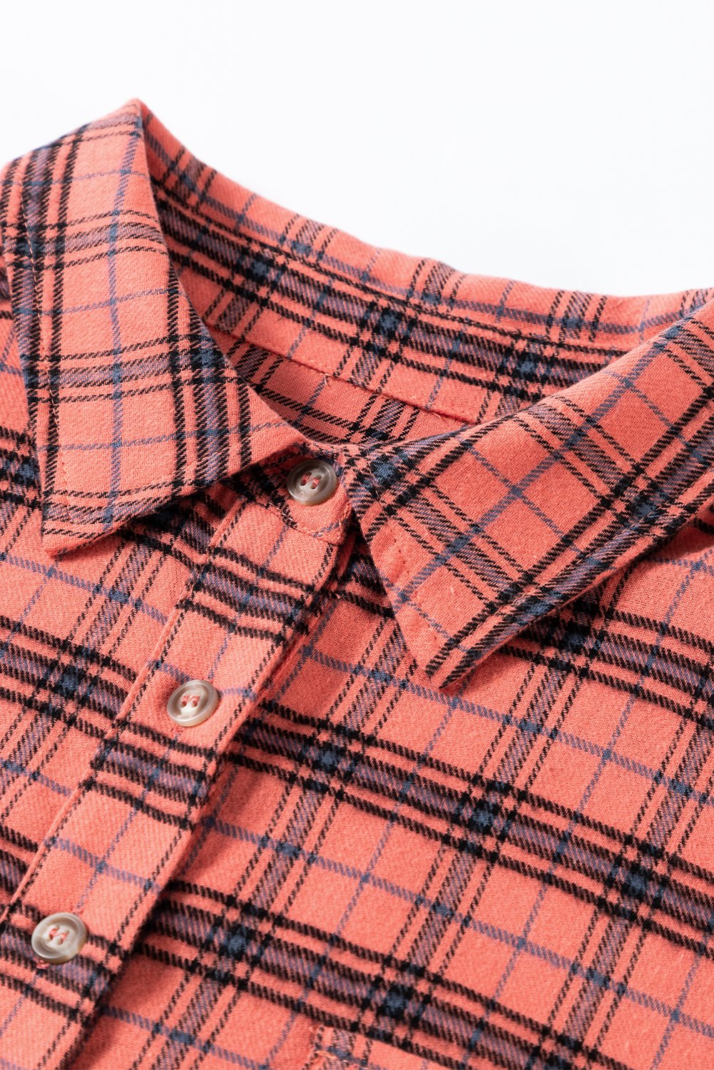 Red Plaid Long Sleeeve Side Split Distressed Hem Shirt - loveforevers