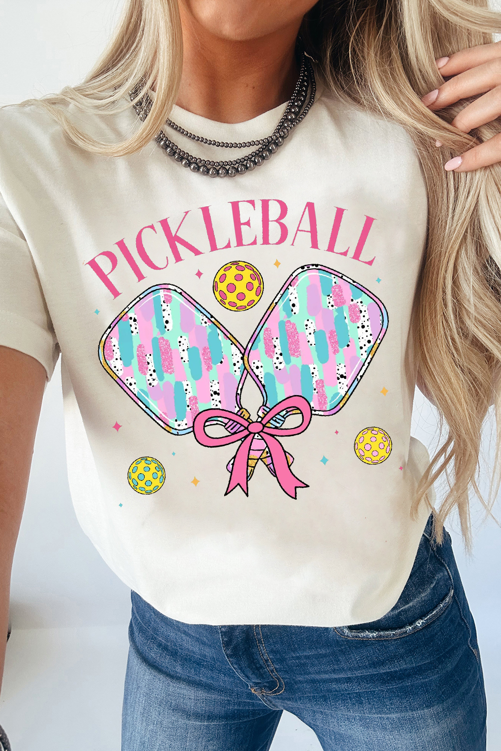 White PICKLEBALL Playful Graphic T Shirt - loveforevers