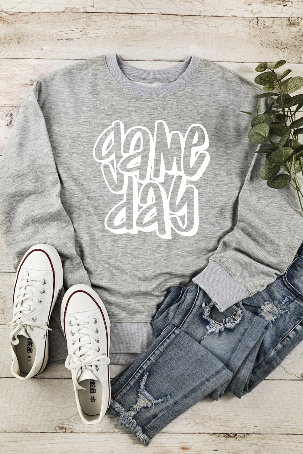 Gray Game Day Crew Neck Sweatshirt - loveforevers